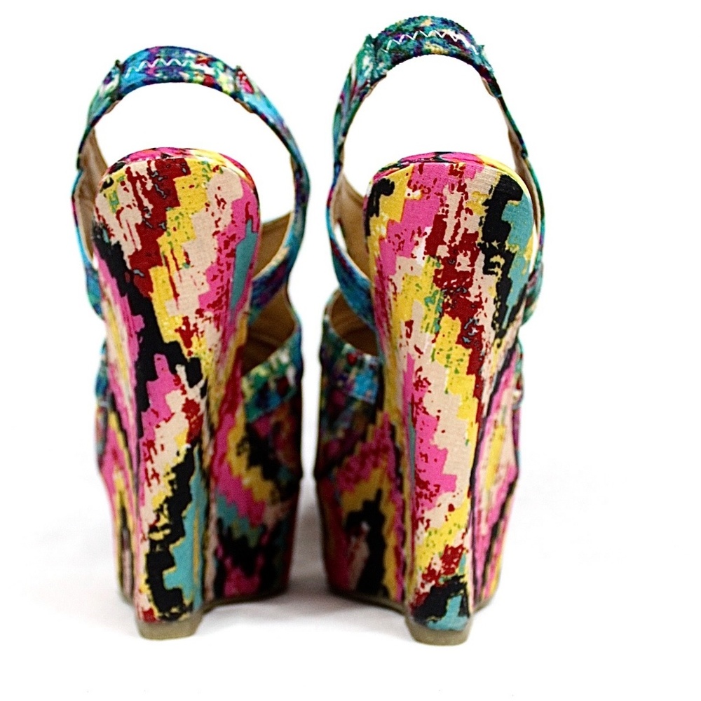 Strappy Open Toe Platform Women Wedge Shoes Sandal - Picture 2 of 4